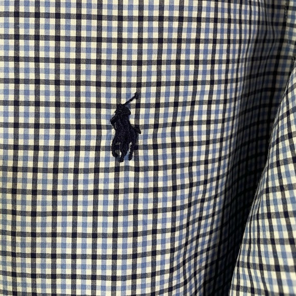 Ralph Lauren shirt. Size L. Blue/Black on white - Picture 3 of 12